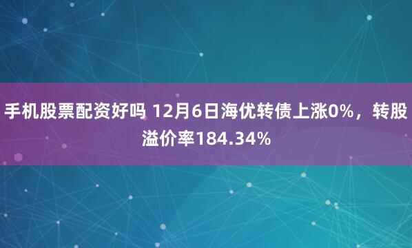 手机股票配资好吗 12月6日海优转债上涨0%，转股溢价率184.34%