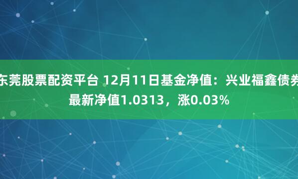 东莞股票配资平台 12月11日基金净值：兴业福鑫债券最新净值1.0313，涨0.03%