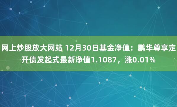 网上炒股放大网站 12月30日基金净值：鹏华尊享定开债发起式最新净值1.1087，涨0.01%