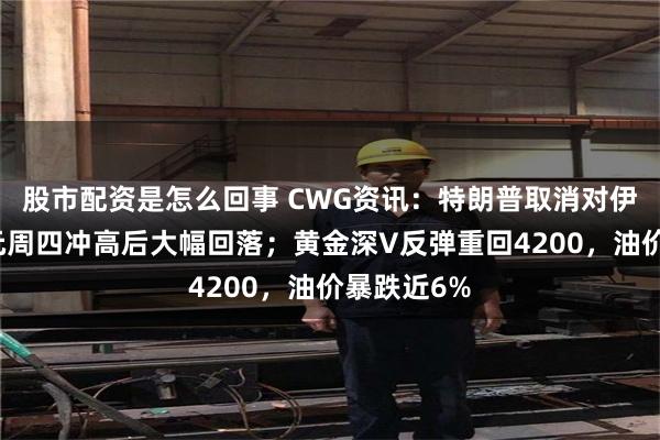 股市配资是怎么回事 CWG资讯：特朗普取消对伊空袭，美元周四冲高后大幅回落；黄金深V反弹重回4200，油价暴跌近6%