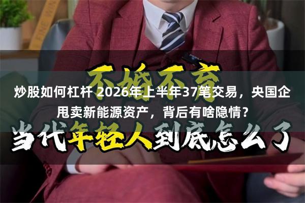 炒股如何杠杆 2026年上半年37笔交易，央国企甩卖新能源资产，背后有啥隐情？