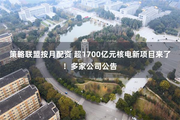 策略联盟按月配资 超1700亿元核电新项目来了！多家公司公告