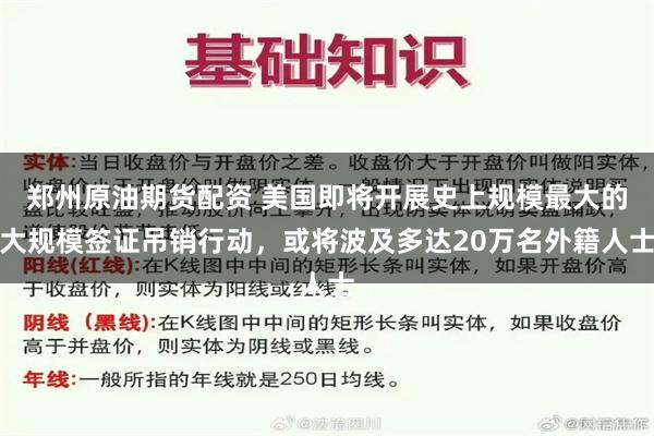 郑州原油期货配资 美国即将开展史上规模最大的大规模签证吊销行动，或将波及多达20万名外籍人士